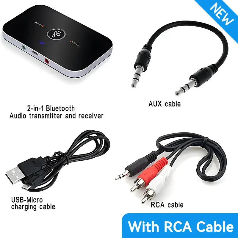 Langaton 2-in-1 Bluetooth 5.3 -Lähetin & Vastaanotin (AUX/USB/RCA)