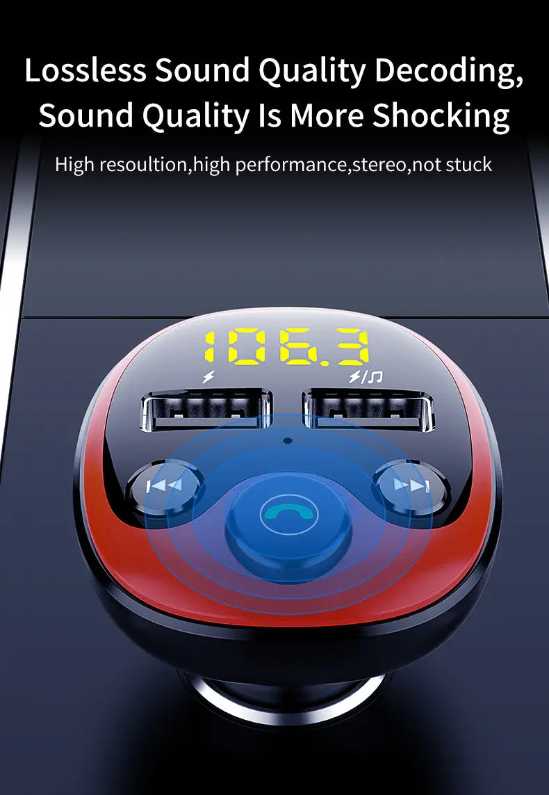 FM-lähetin ja Bluetooth-autolaturi (Dual USB)