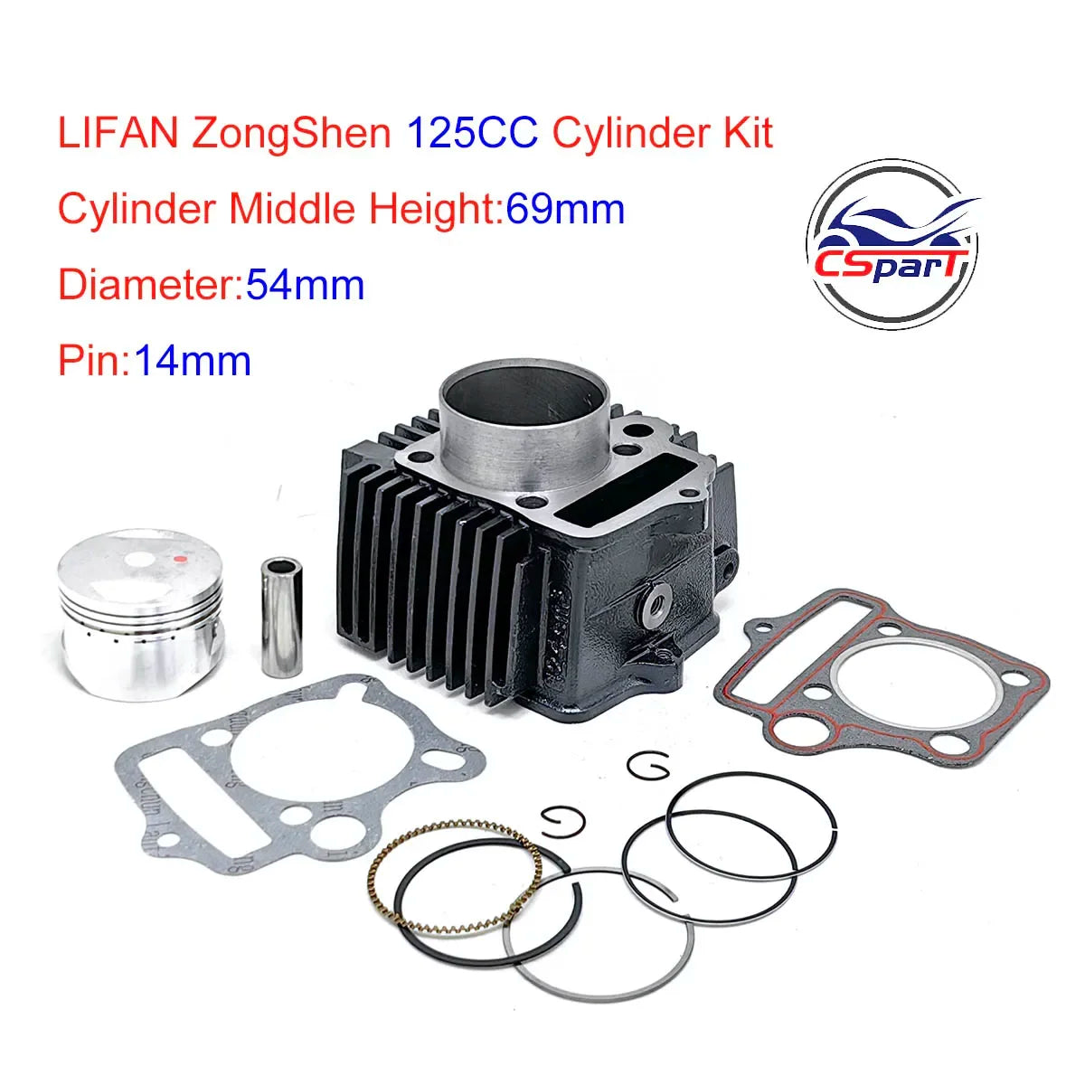 52.4Mm 54Mm 55Mm 56.5Mm Cylinder Kit Lifan 125CC 138CC 140CC 150CC 1P52FMI 1P54FMI 1P55FMJ 1P56FMJ Engine Pit Dirt Bike Parts
