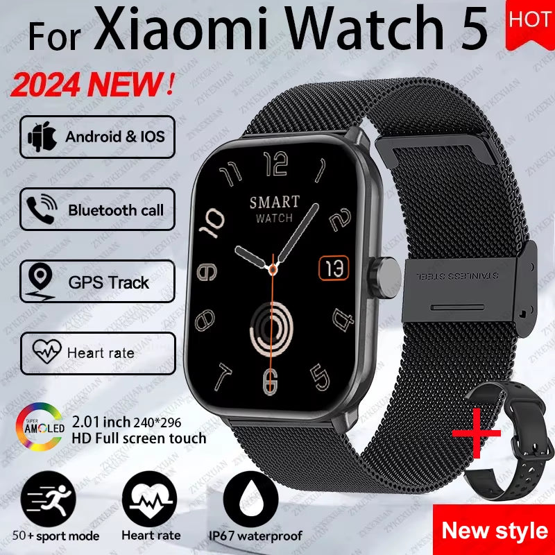 Watch 5 Älykello (Global) – 2.01" HD-näyttö, Bluetooth-puhelut & Sykemittaus