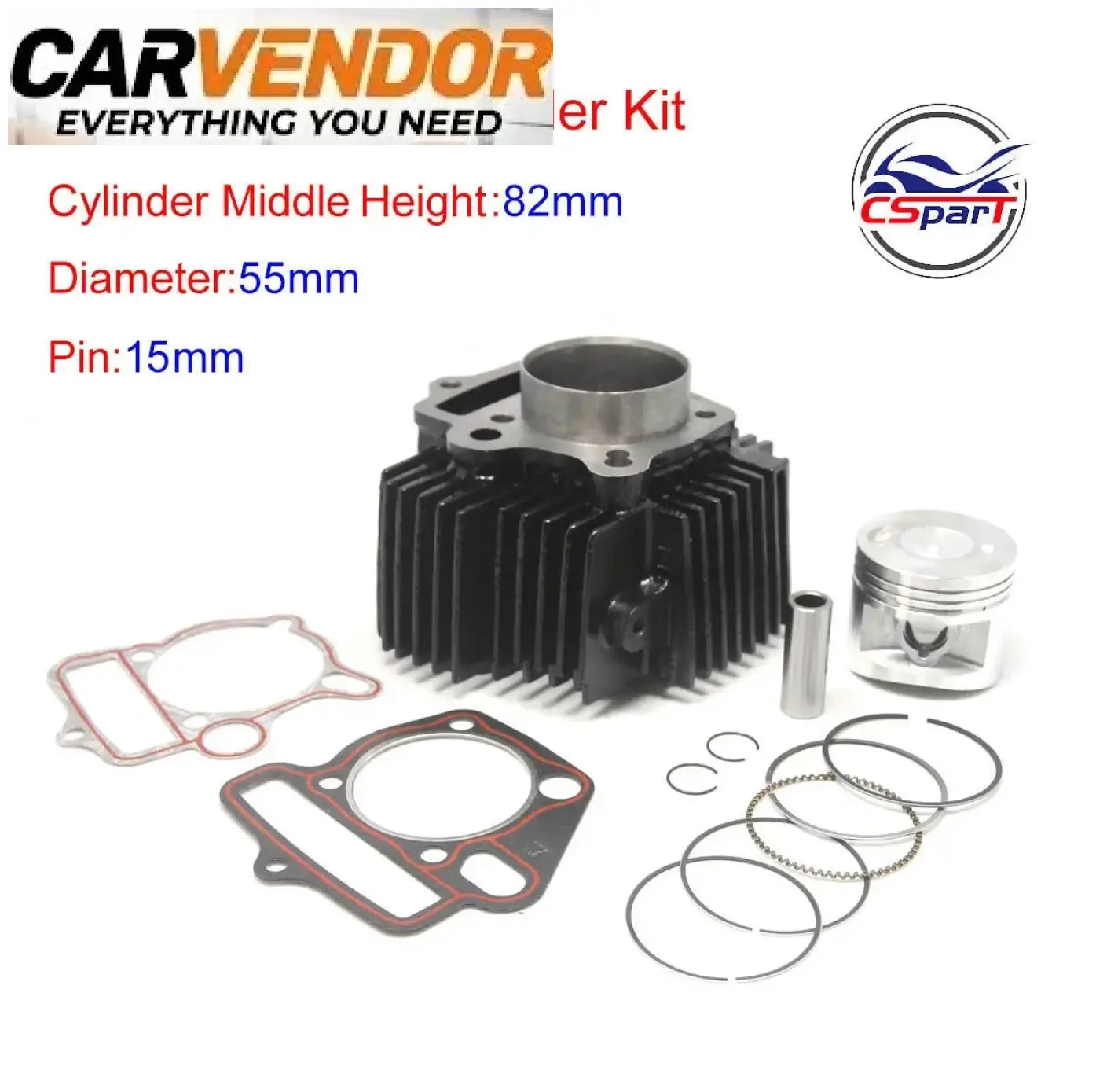52.4Mm 54Mm 55Mm 56.5Mm Cylinder Kit Lifan 125CC 138CC 140CC 150CC 1P52FMI 1P54FMI 1P55FMJ 1P56FMJ Engine Pit Dirt Bike Parts