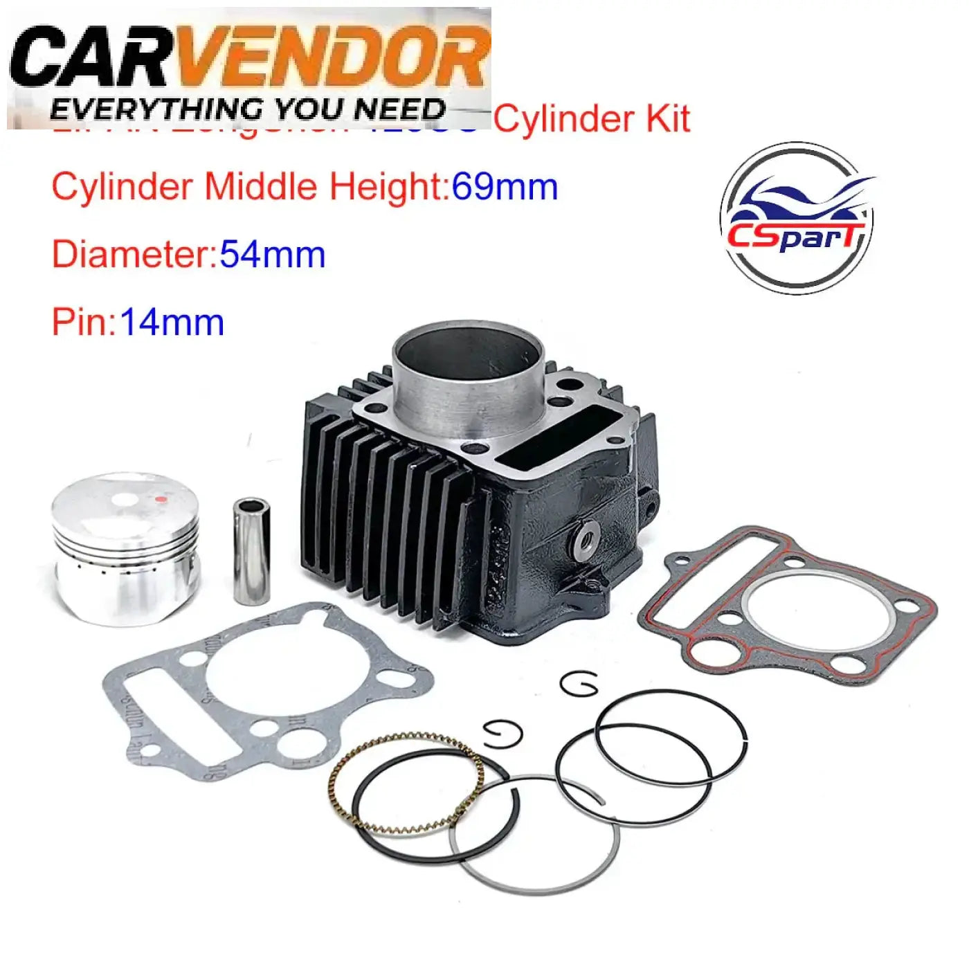 52.4Mm 54Mm 55Mm 56.5Mm Cylinder Kit Lifan 125CC 138CC 140CC 150CC 1P52FMI 1P54FMI 1P55FMJ 1P56FMJ Engine Pit Dirt Bike Parts