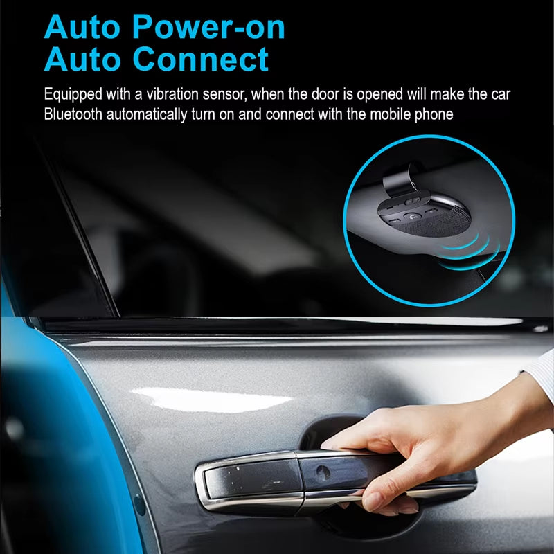 Langaton Bluetooth 5.0 Handsfree Autoon – Kiinnitys Aurinkolippaan