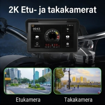 7’’ Vedenpitävä Älynäyttö Moottoripyörään (Langaton Apple CarPlay & Android Auto)