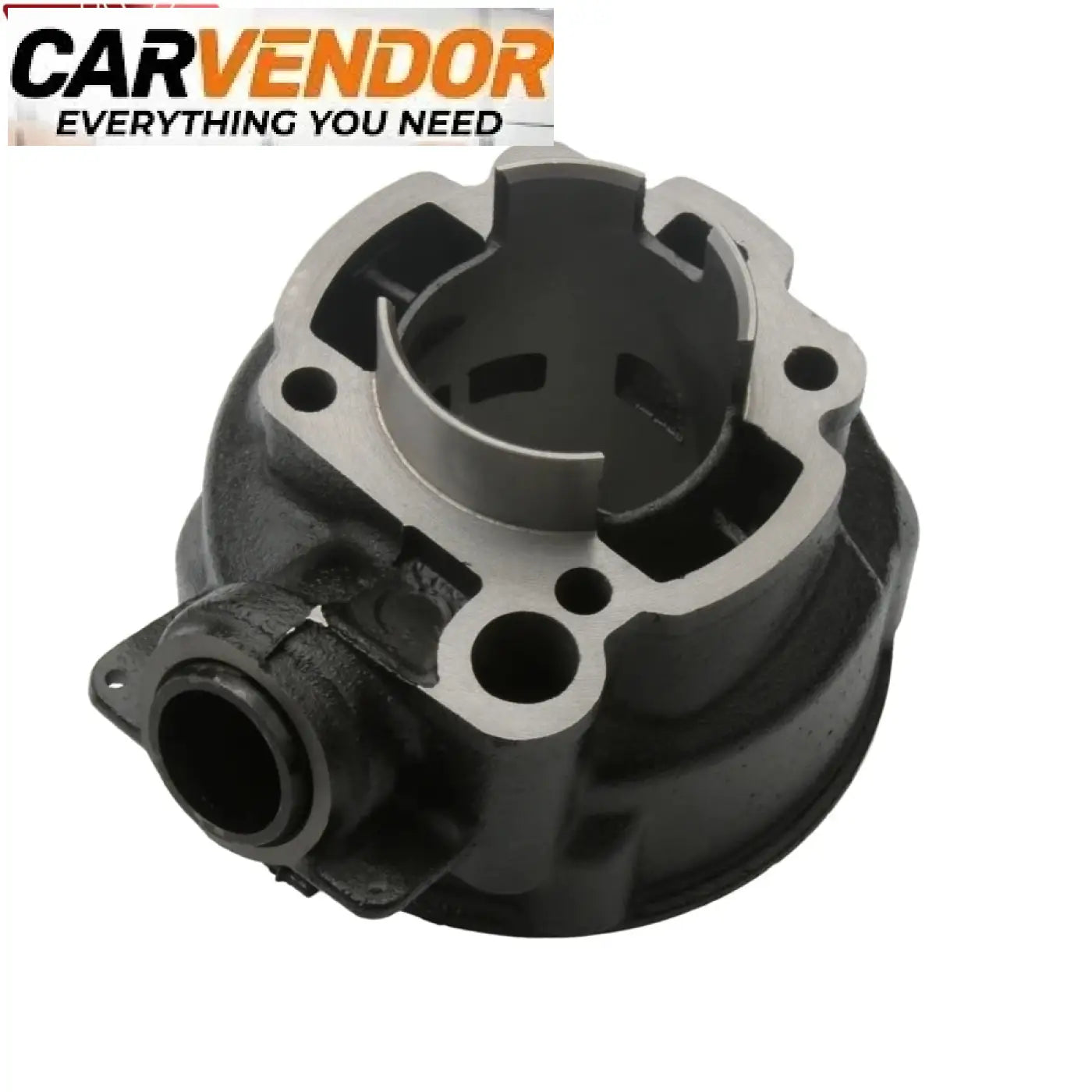 Black cast iron 90cc big bore sylinterisarja minarelli am6 with machined silver metallic surfaces and mounting holes