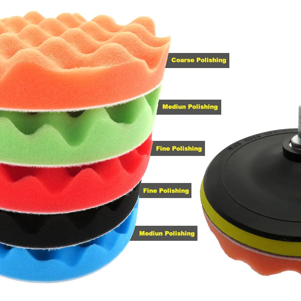 8-Piece Car Polishing Kit & Drill Adapter (3'' / 5'' / 7'')