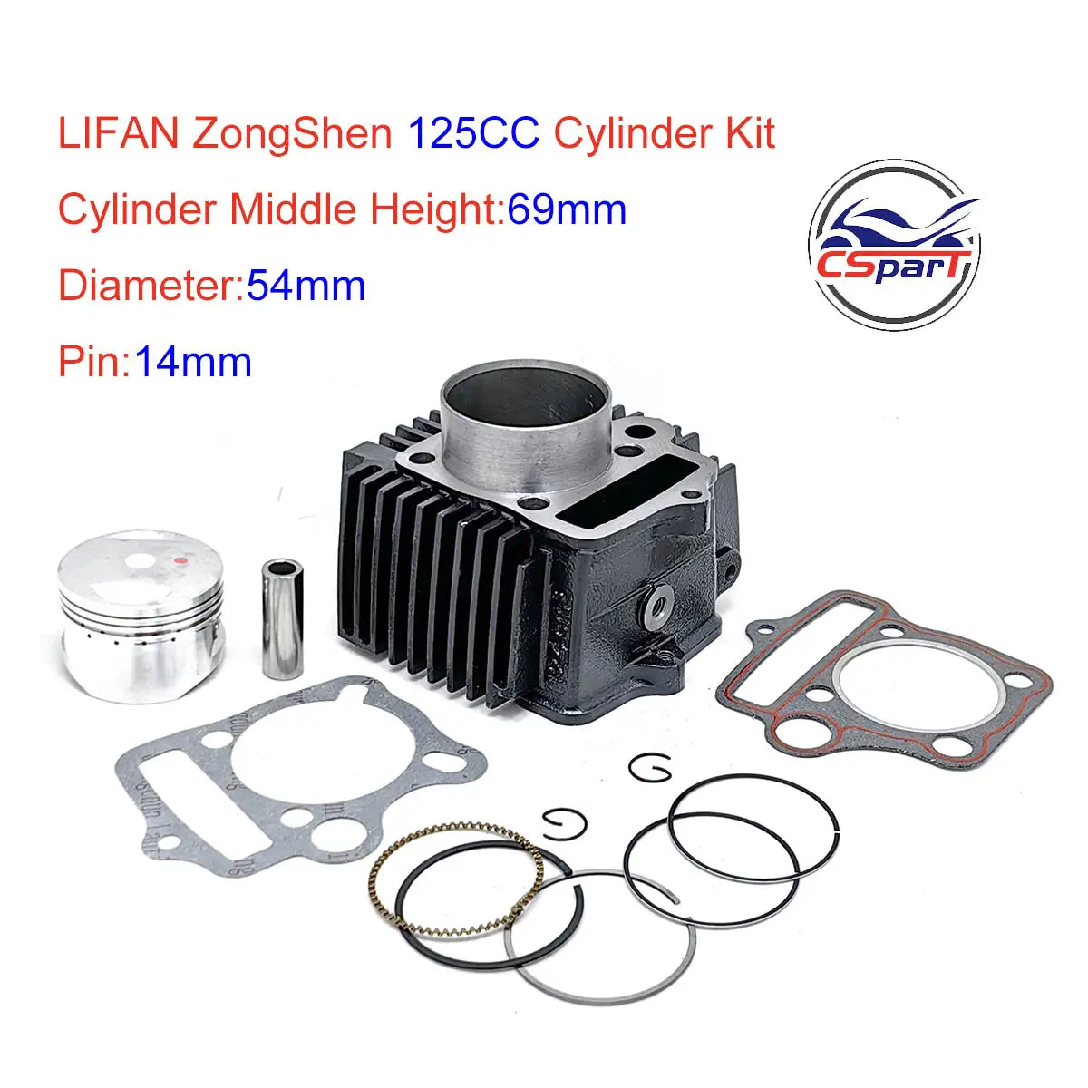 Kit de cilindro 52.4Mm 54Mm 55Mm 56.5Mm Lifan 125CC 138CC 140CC 150CC 1P52FMI 1P54FMI 1P55FMJ 1P56FMJ Motor de pit bike