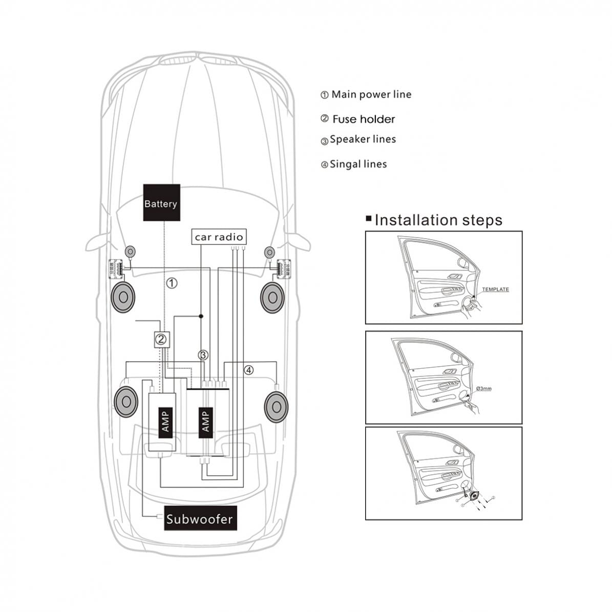 2 pièces 120 W mini haut-parleurs d’aigus universels à dôme pour système audio de voiture