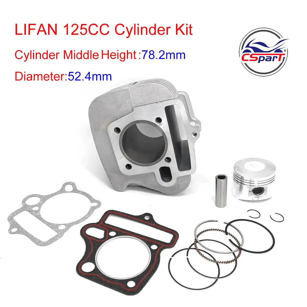 Kit de cilindro 52.4Mm 54Mm 55Mm 56.5Mm Lifan 125CC 138CC 140CC 150CC 1P52FMI 1P54FMI 1P55FMJ 1P56FMJ Motor de pit bike