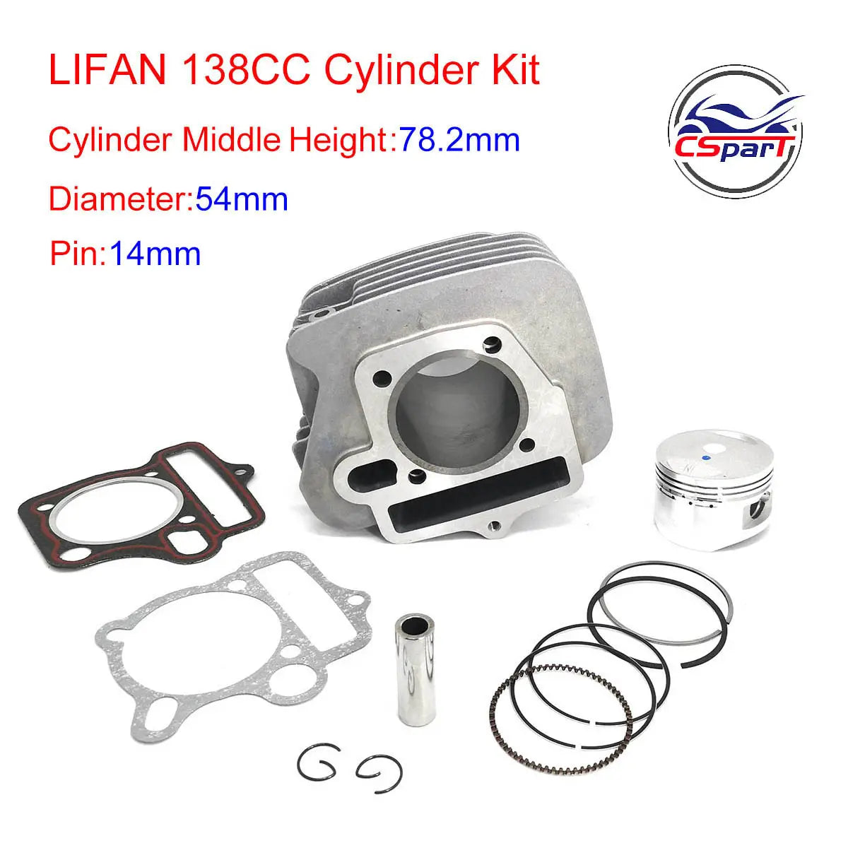 Kit de cilindro 52.4Mm 54Mm 55Mm 56.5Mm Lifan 125CC 138CC 140CC 150CC 1P52FMI 1P54FMI 1P55FMJ 1P56FMJ Motor de pit bike