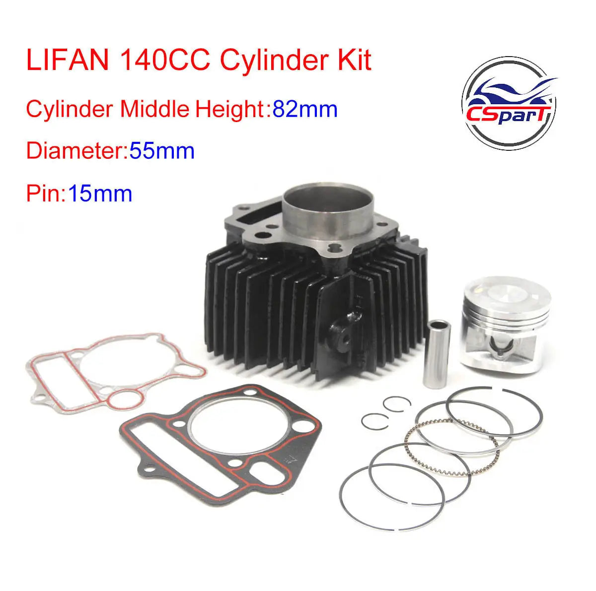 Kit de cilindro 52.4Mm 54Mm 55Mm 56.5Mm Lifan 125CC 138CC 140CC 150CC 1P52FMI 1P54FMI 1P55FMJ 1P56FMJ Motor de pit bike