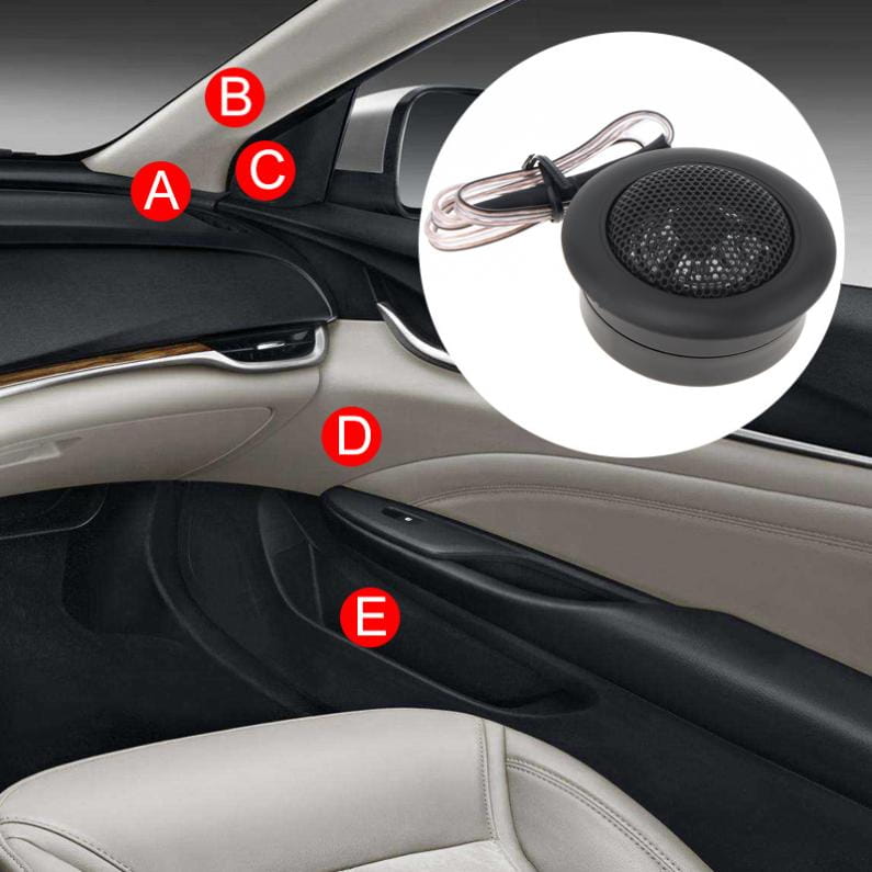 2 pièces 120 W mini haut-parleurs d’aigus universels à dôme pour système audio de voiture