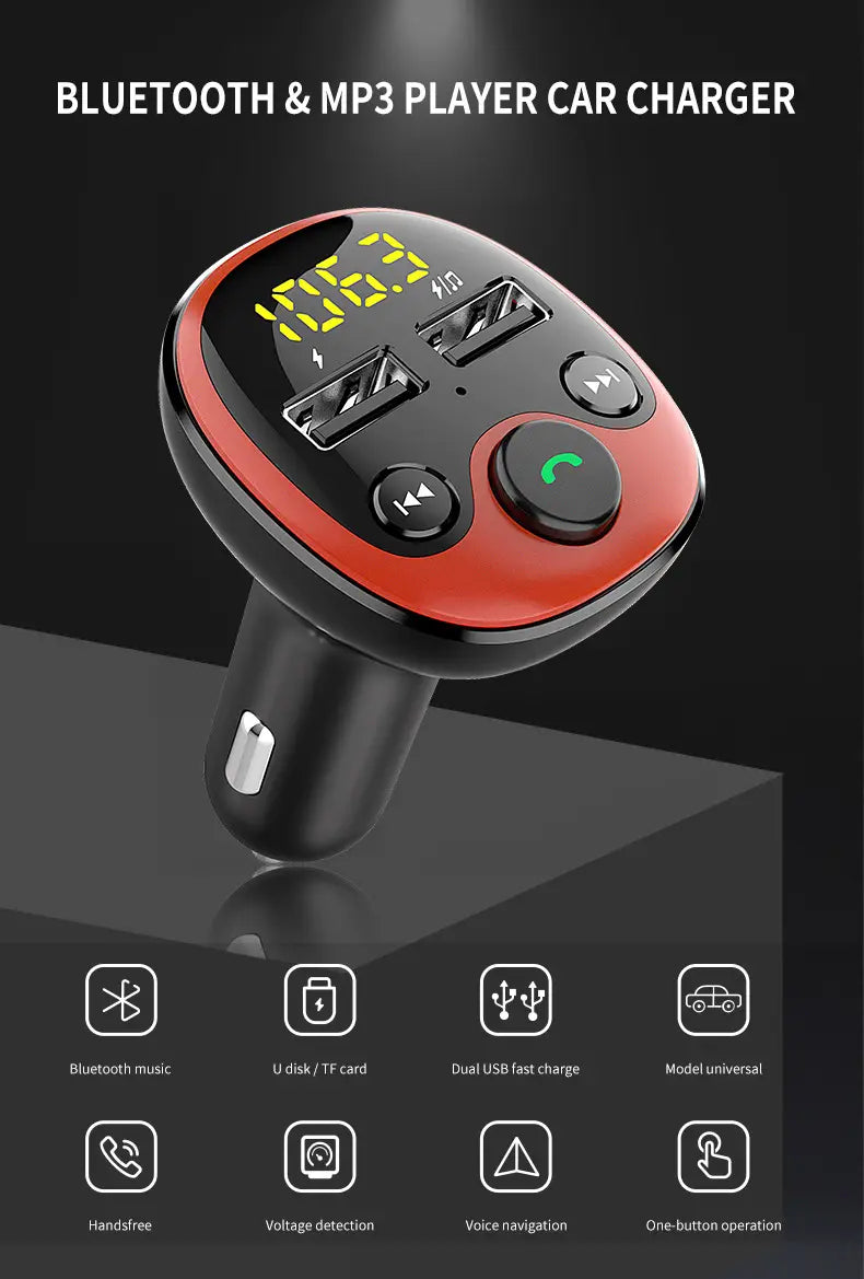 FM-lähetin ja Bluetooth-autolaturi (Dual USB)