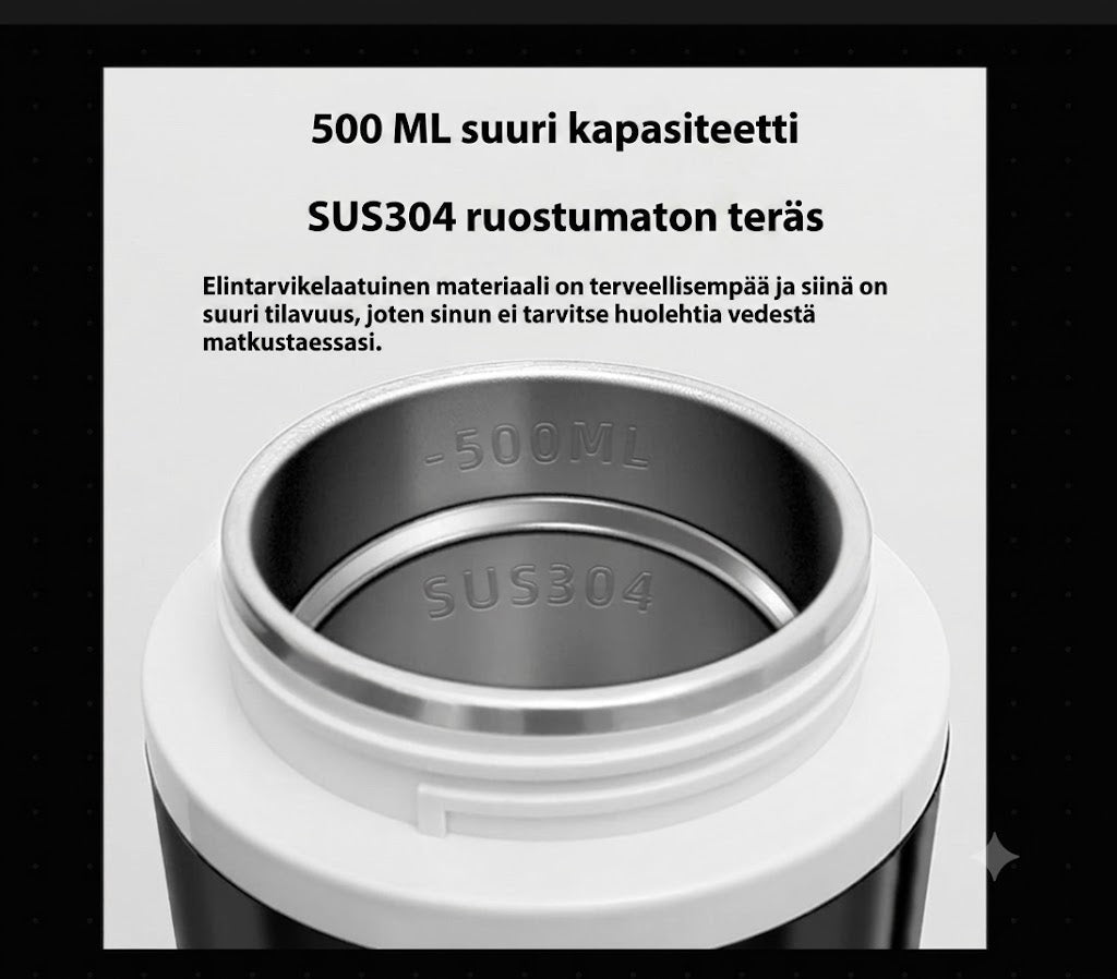 Älykäs Autotermos & Vedenkeitin Digitaalisella Näytöllä (500 ml)