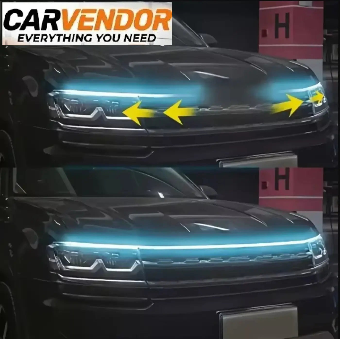 Dynaaminen LED-Valonauha Konepeltiin (Scan & Meteor -efektit)