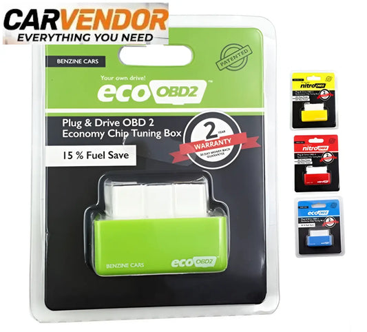 Vihreä muovinen obd2 economy chip tuning box bensiiniautoille ecoobd2 optimoiva lastu
