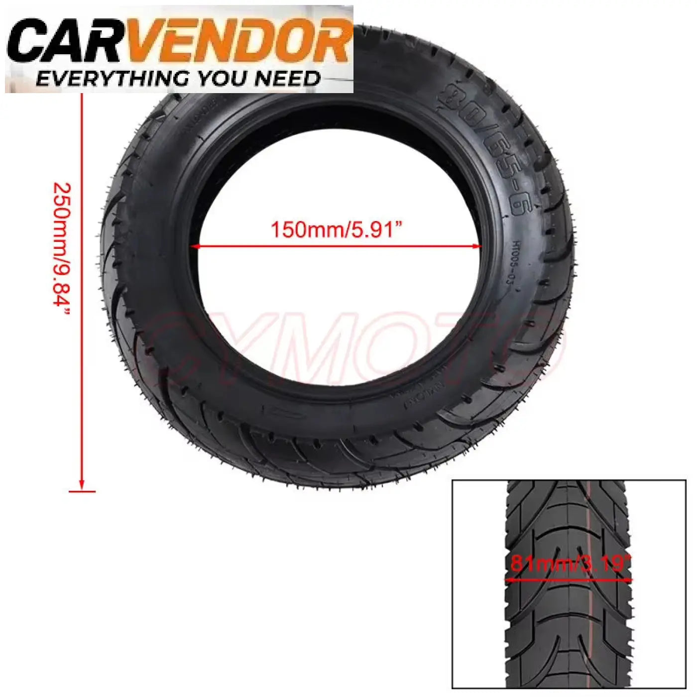 Black rubber fat tire electric scooter tire 250mm height 150mm width model 70 8 for inokim oxo kugoo m4