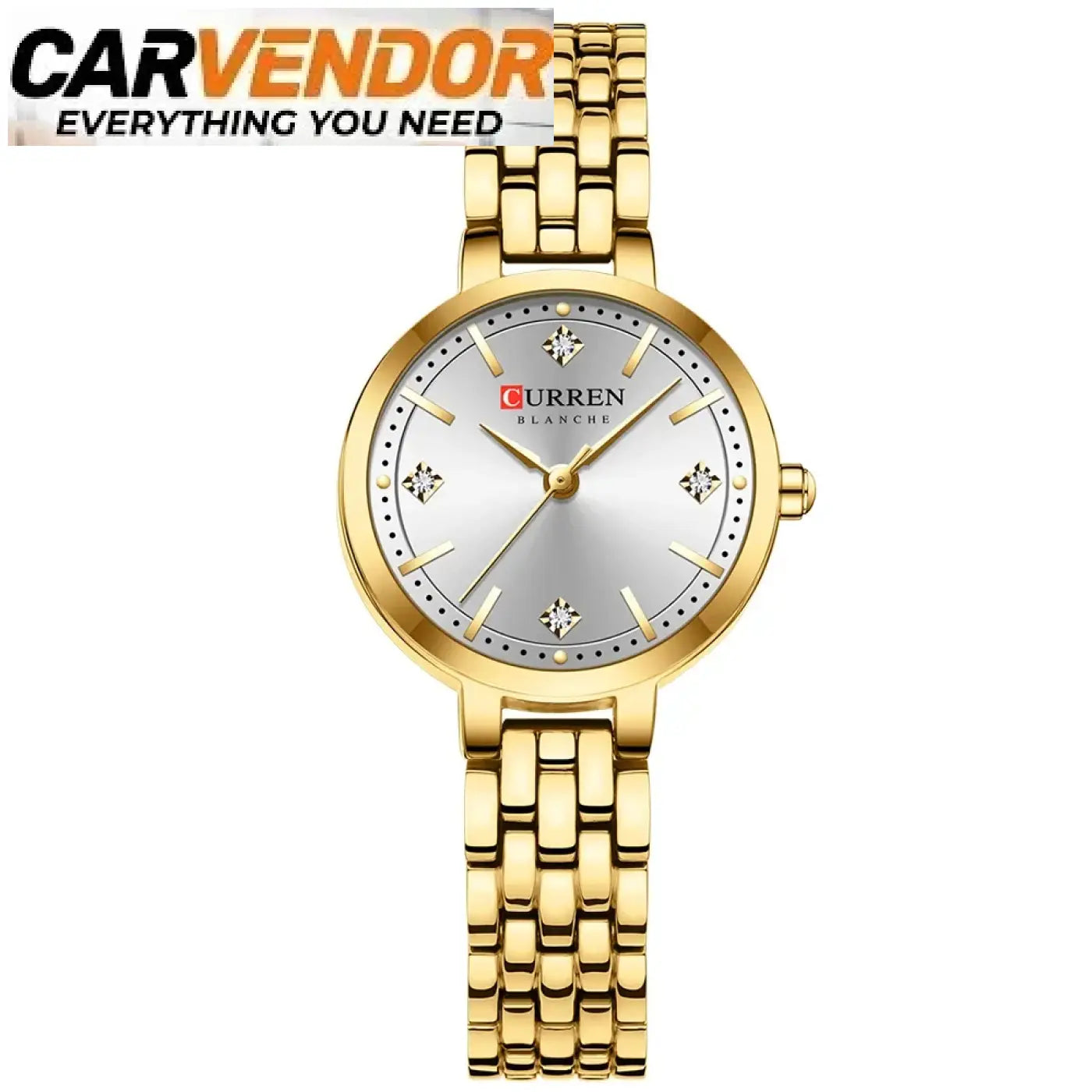 Elegantti Naisten Kello Koristekivillä - golden white