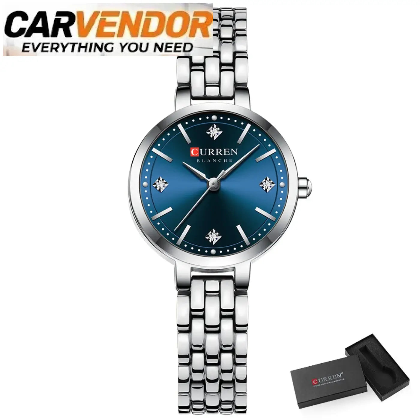 Elegantti Naisten Kello Koristekivillä - silvery blue 1