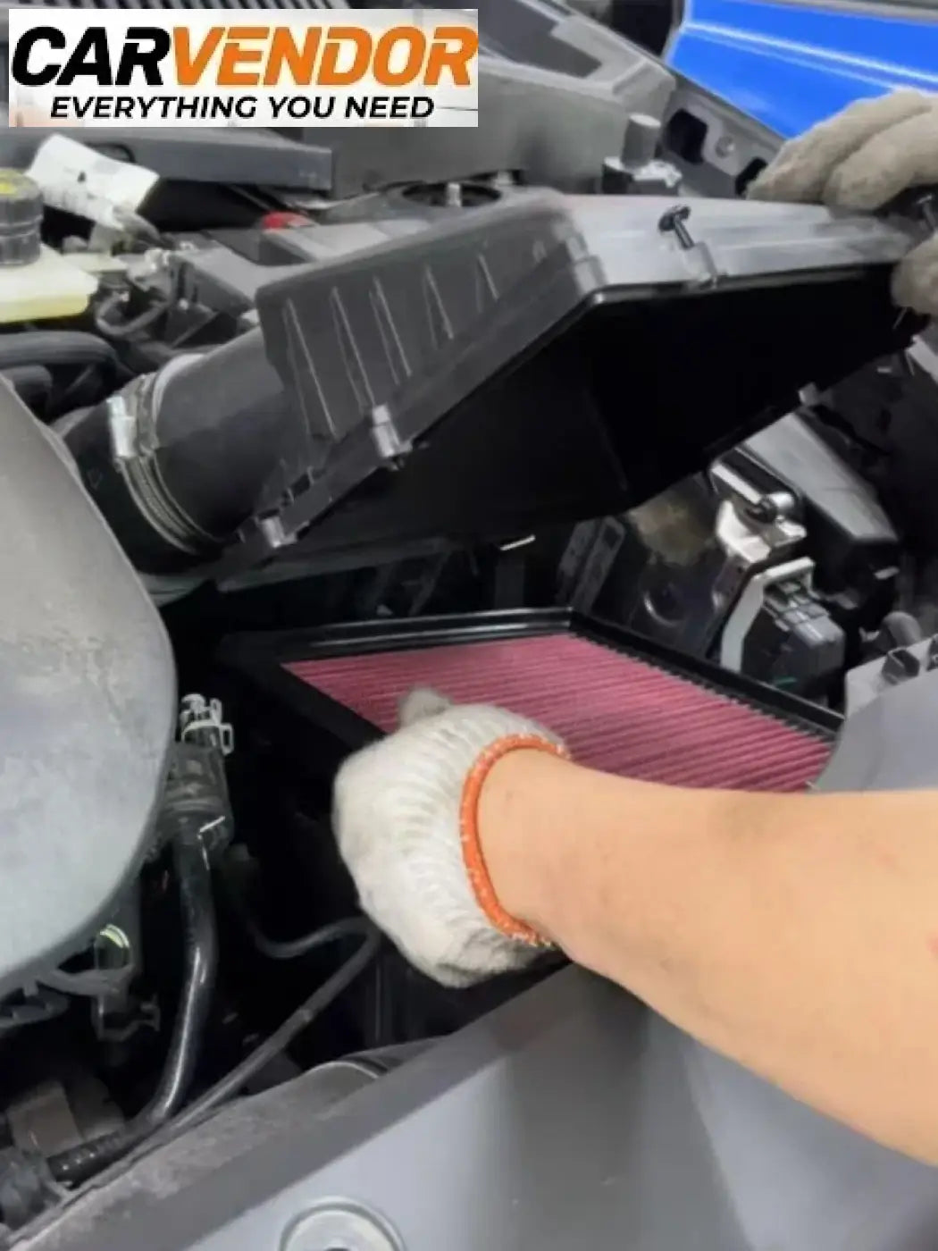 Punainen pleksattu high flow sport ilmansuodatin mustalla muovikotelolla mercedes benz 1.8 cgi m271 varten