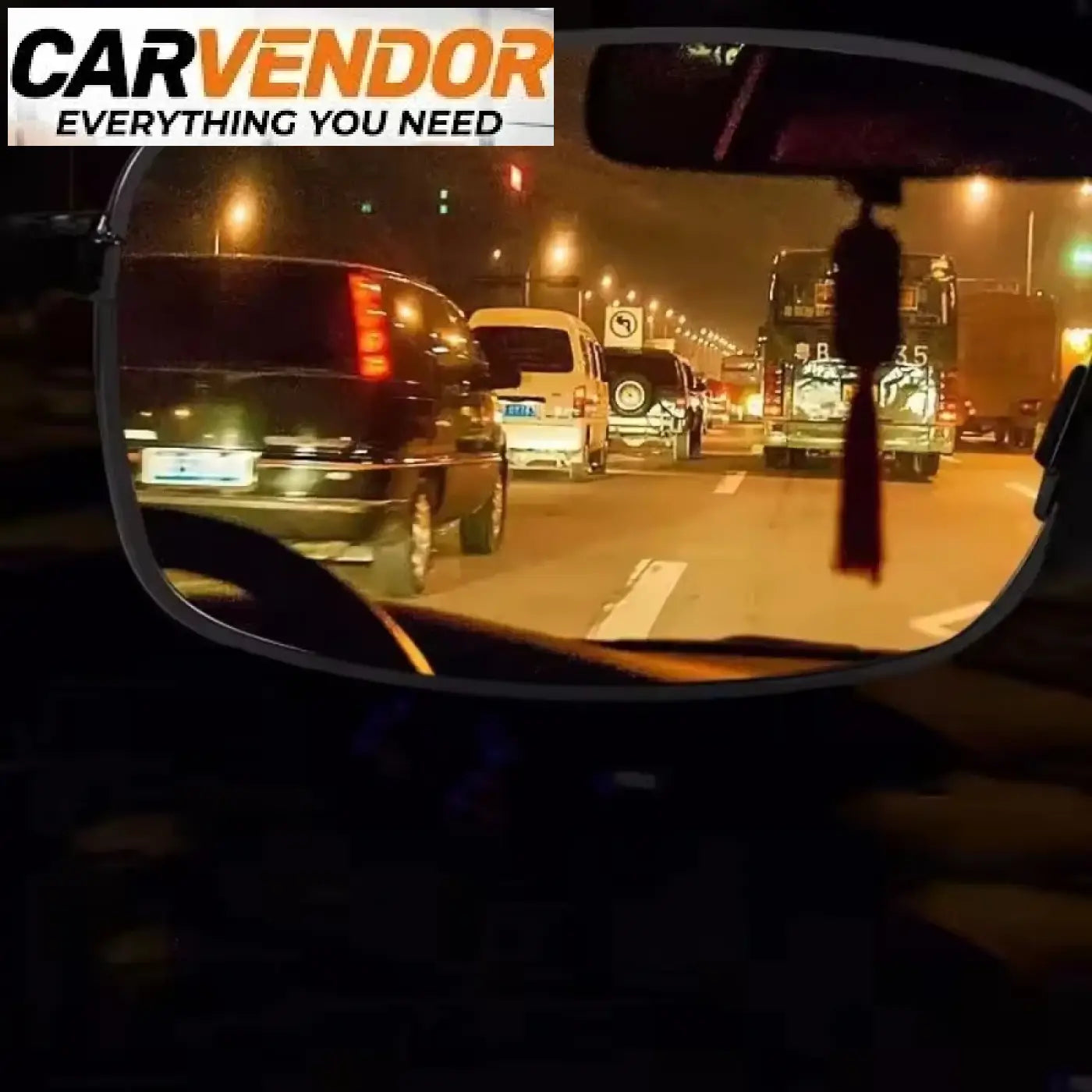 High definition night vision goggles with sleek metallic frame reflecting nighttime traffic for windproof driving