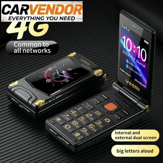 Iskunkestävä 4G-Simpukkapuhelin Jättiakulla (Dual SIM)