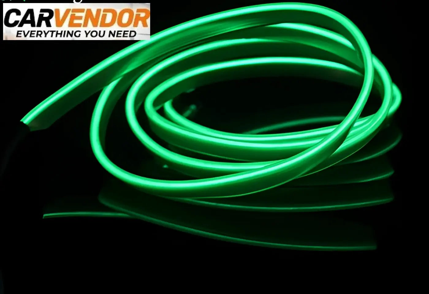 Coiled vihreä joustava neon el-tunnelmavalolanka autoon 12v jossa sleek ja flexibel design