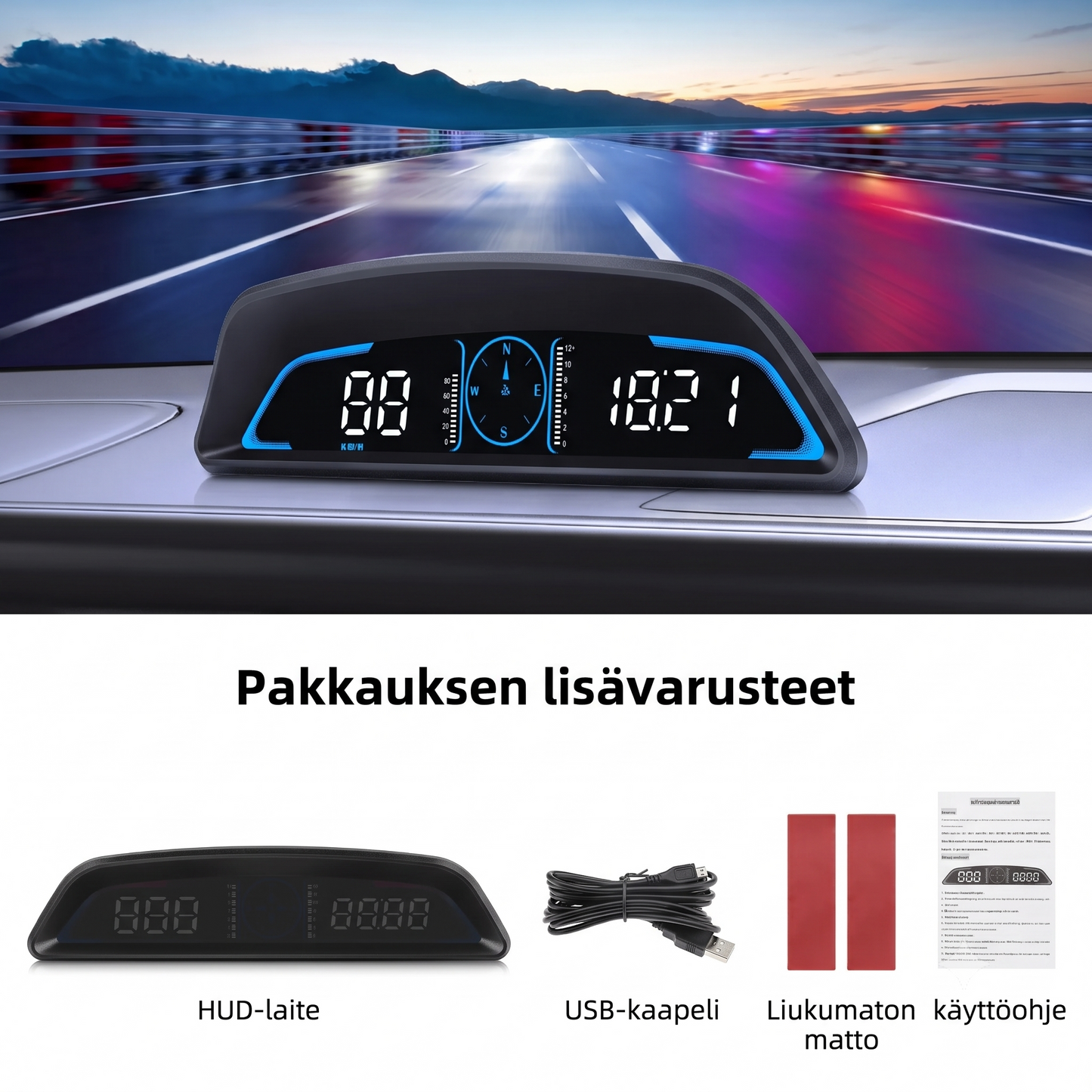 Kompakti HUD-Tuulilasinäyttö (Valitse OBD2- tai GPS-malli) - G3 Gps