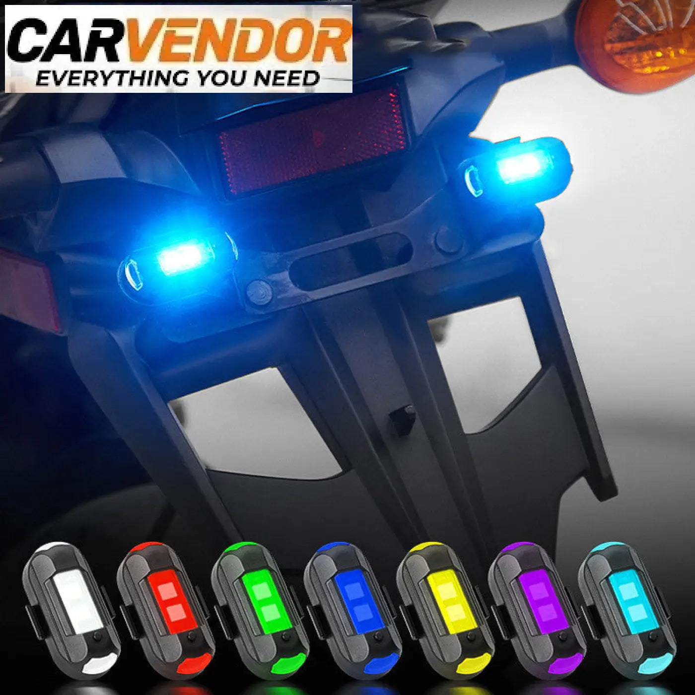 Ladattava mini led-strobovalo takapuolelta sinisellä valolla musta ja harmaa kotelo useita värivaihtoehtoja usb-liitännällä