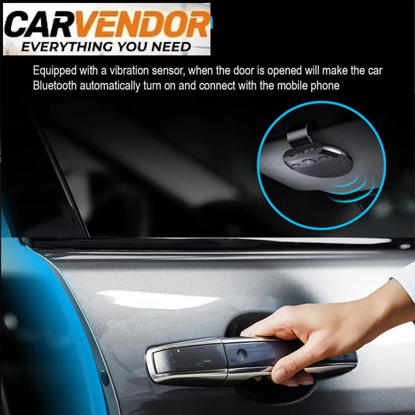 Langaton Bluetooth 5.0 Handsfree Autoon – Kiinnitys Aurinkolippaan