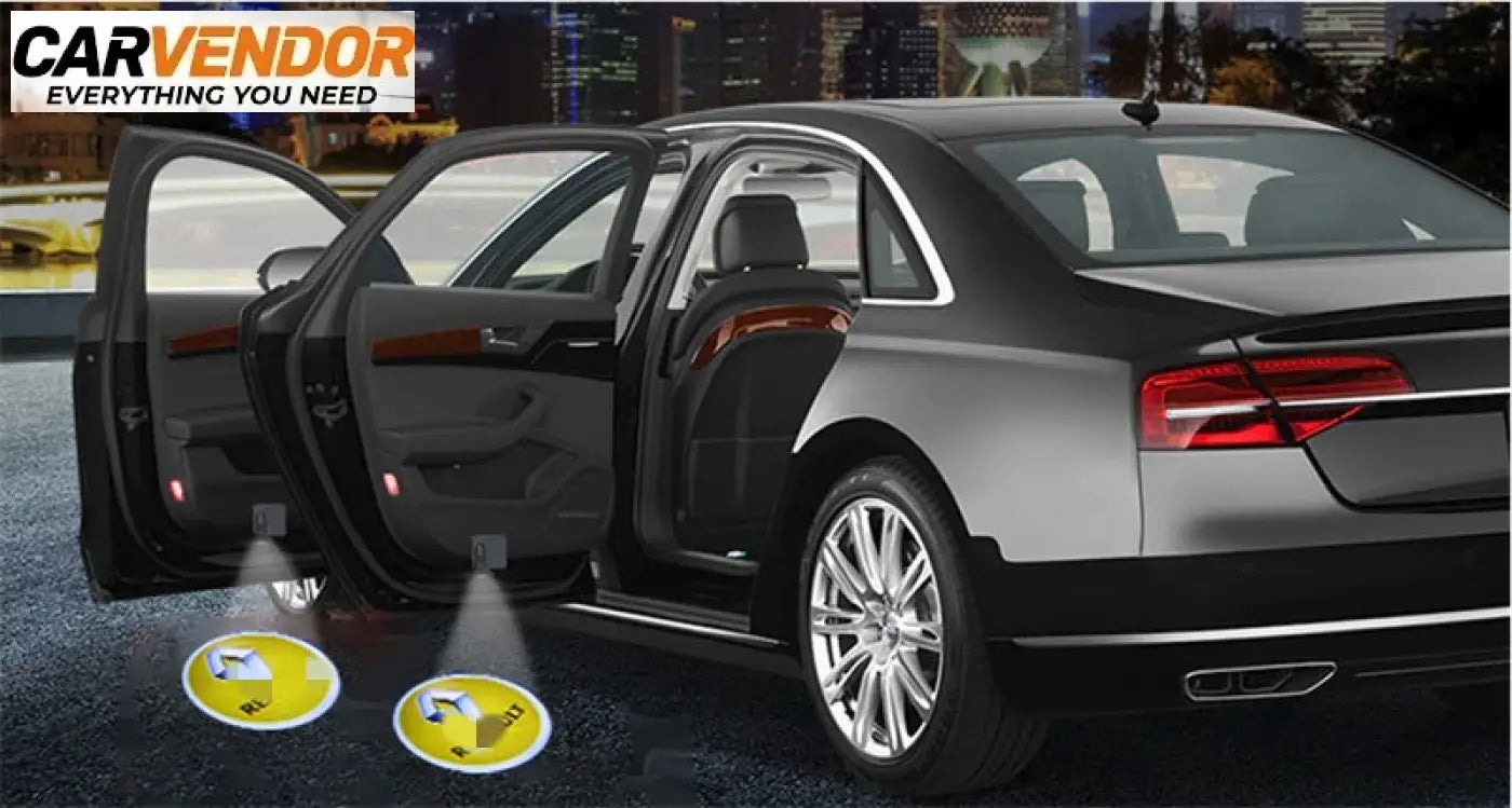 Langaton led-logoprojektori auton oveen paristokäyttöinen 2 kpl auton musta audi a8 luksussedan kromiyksityiskohdin ja monikeilavantein