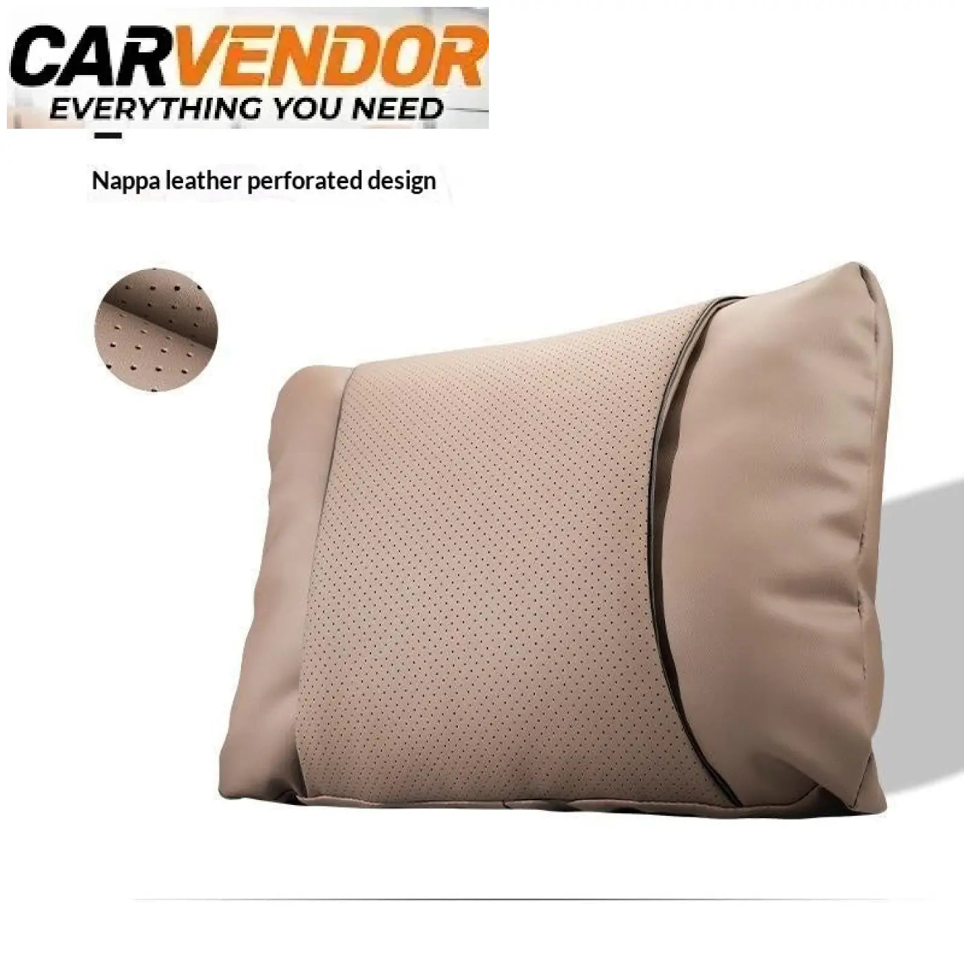 Premium nappa-nahkainen ergonomiapaketti chestnut ruskea perforoitu nahan tyyny
