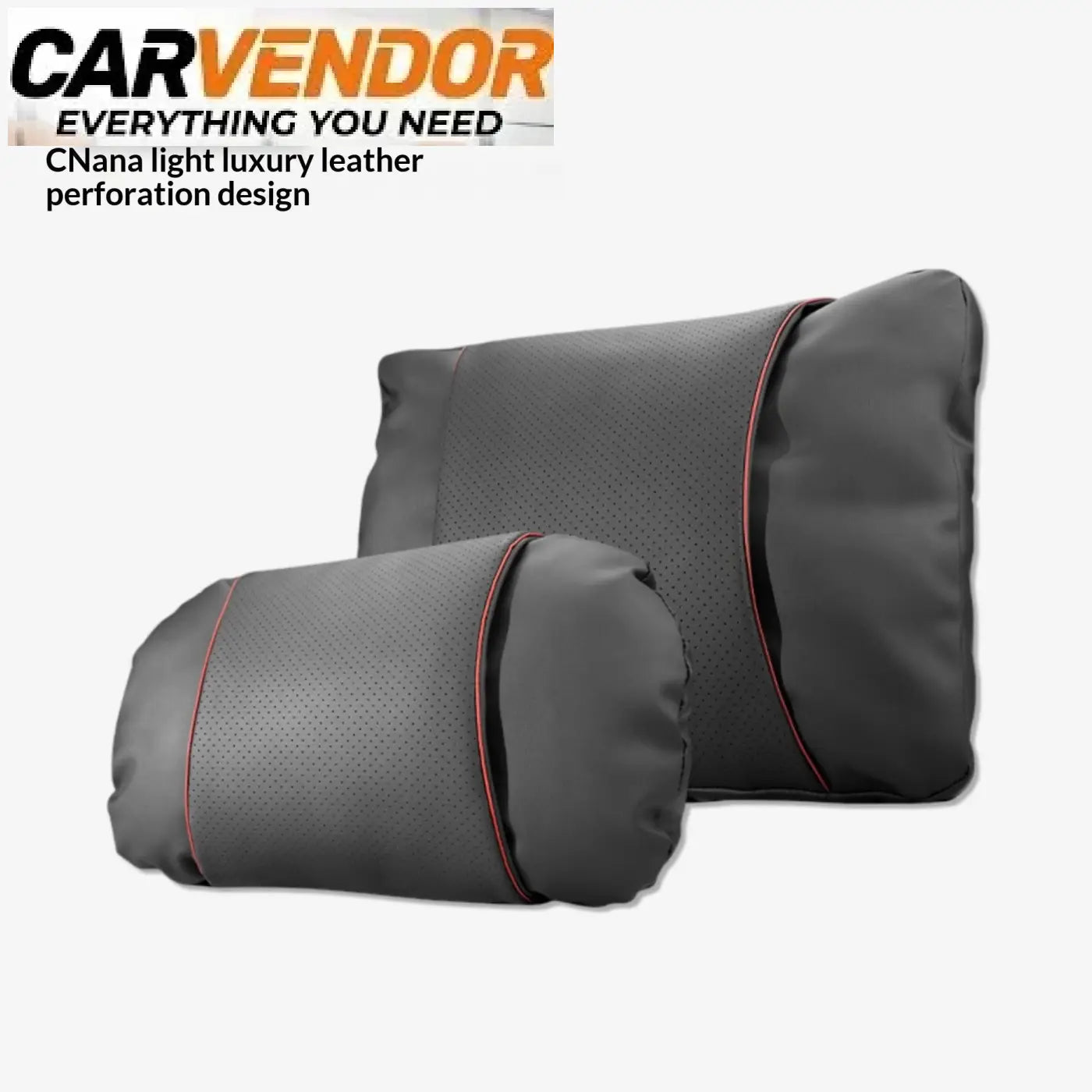 Premium nappa-nahkainen ergonomiapaketti mustat autotyynyt perforoidulla pintakuviolla ja punaisilla ompeleilla