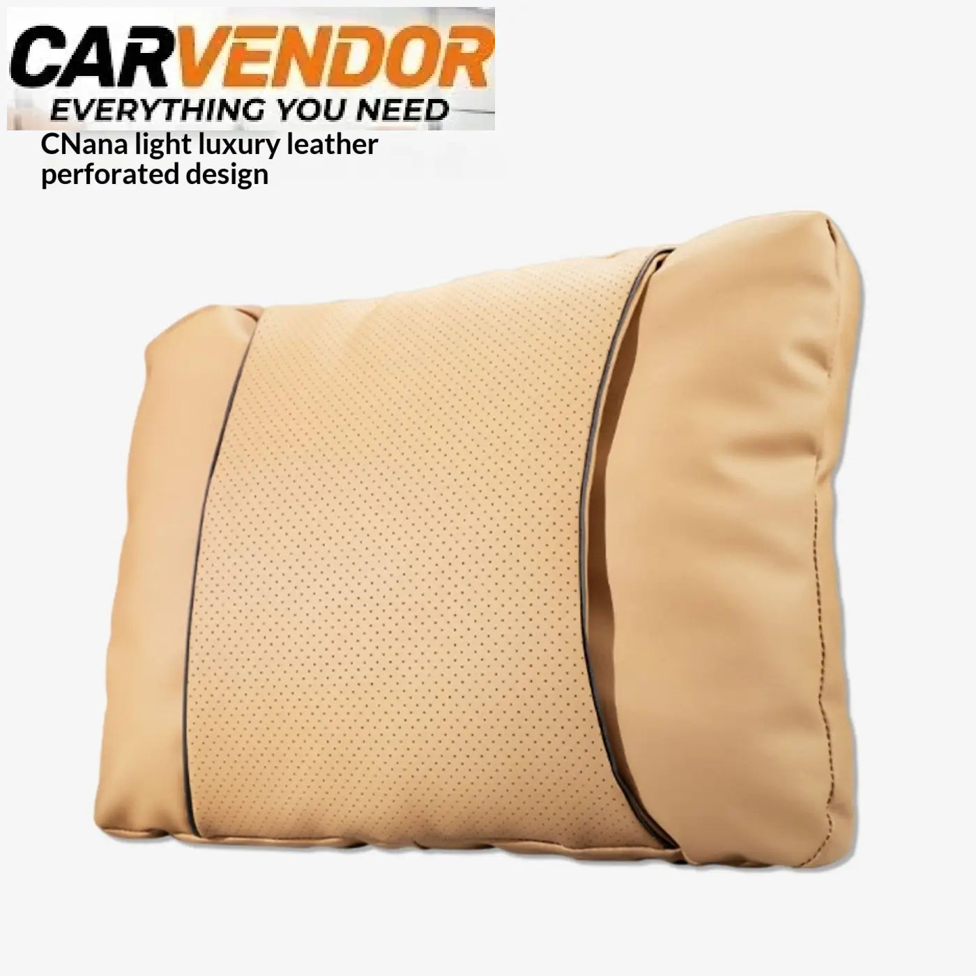 Liu nian ruskea nappa-nahkainen c-nana ergonominen autotyynyn niskatyyny reiitetyllä designilla