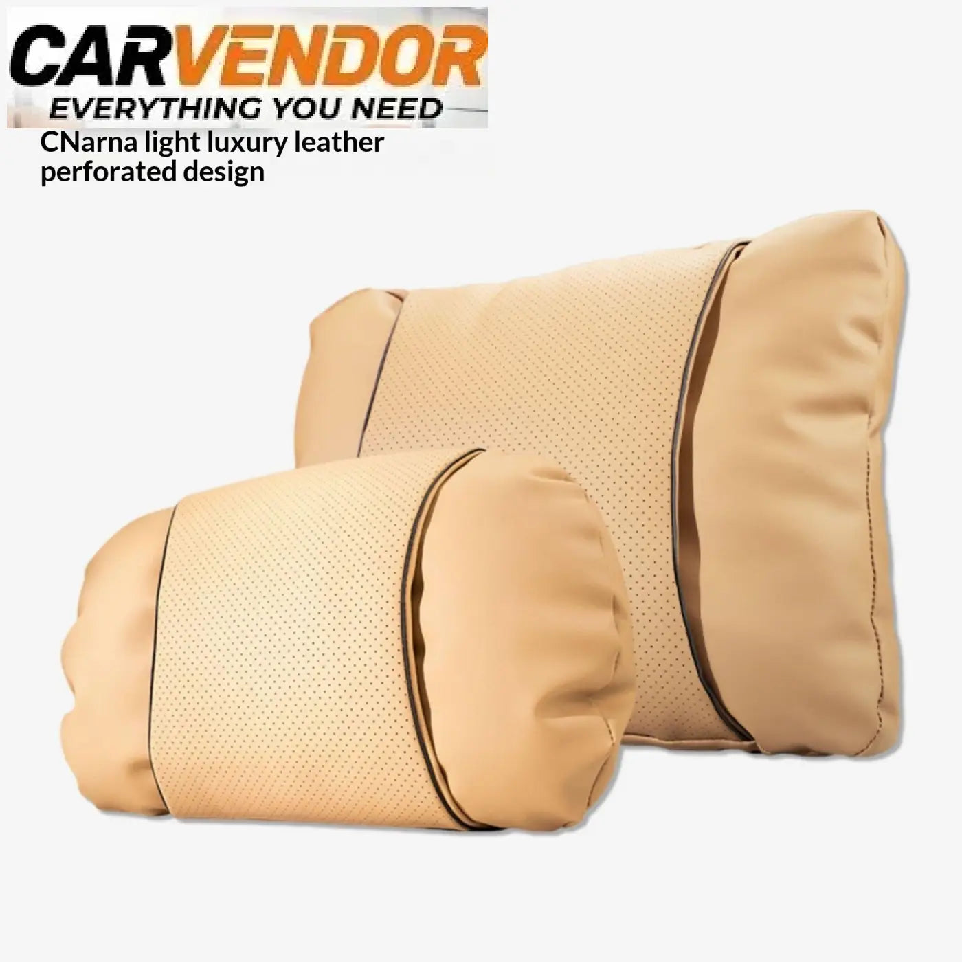 Beige liu nian ruskeat auton istuimen pääntuet premium nappa-nahkaisessa ergonomiapaketissa perforoidulla designilla