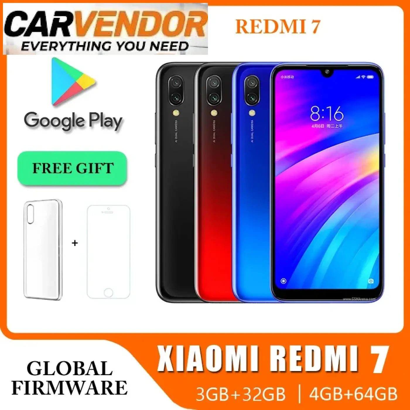 Uudenveroinen Xiaomi Redmi 7 4G (4GB / 64GB) – Tehdashuollettu