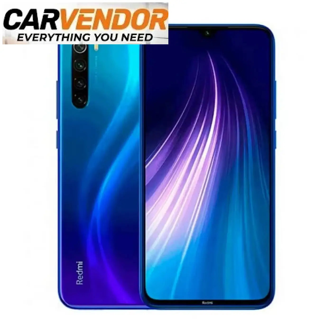 Xiaomi redmi note 8 2021 älypuhelin sininen liukuväri takapuoli pystysuora kamerajärjestelmä immersive-näyttö